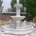 Large outdoor white stone sculpture marble lion fountain statue